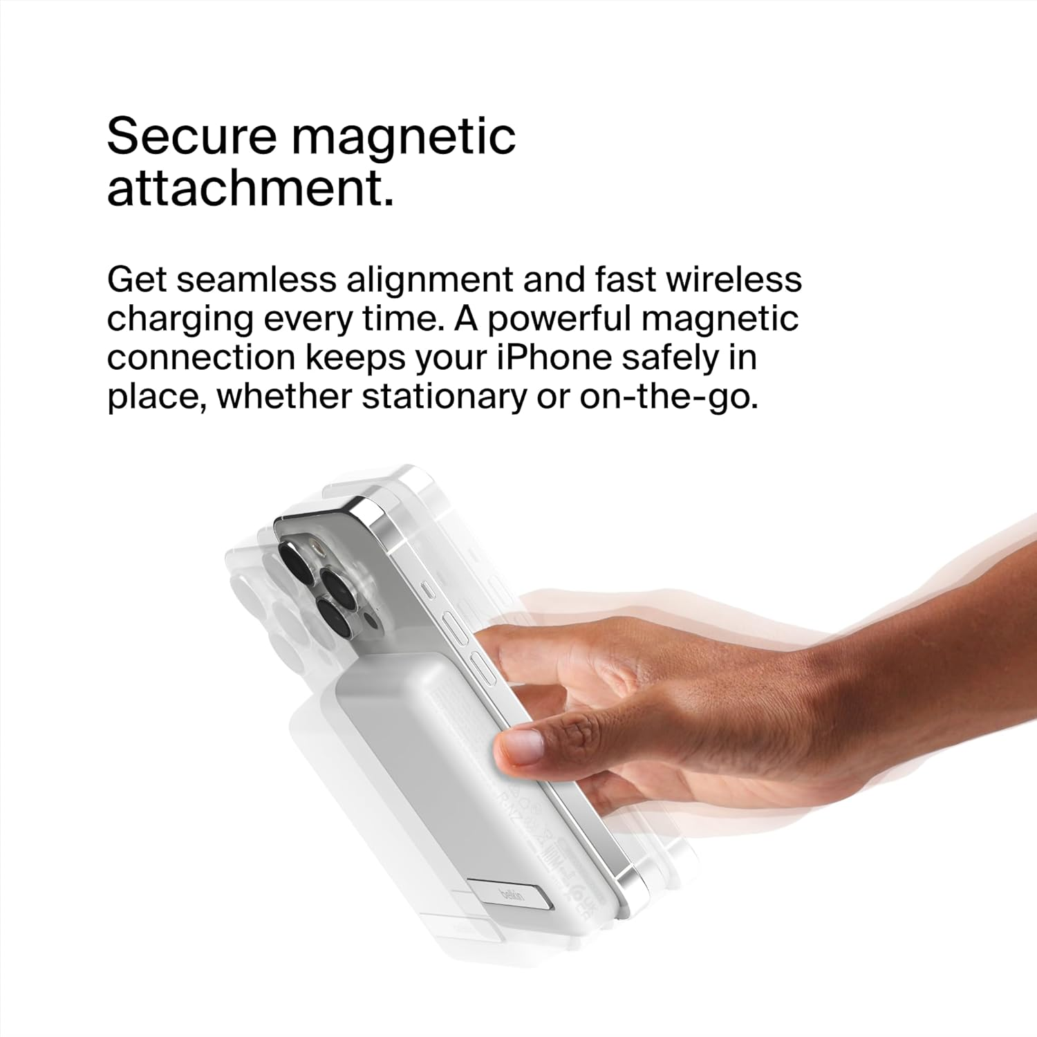 Belkin Magnetic Wireless Power Bank 5K with Stand - White Belkin Magnetic Wireless Power Bank 5K with Stand - White